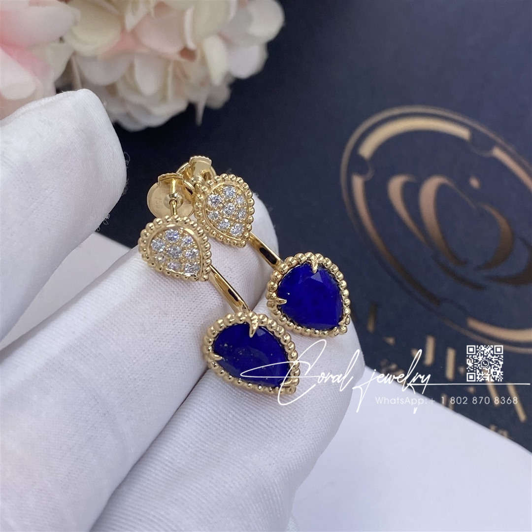 Boucheron serpent bohème earring yellow gold diamond lapis lazuli jco01427 (1)