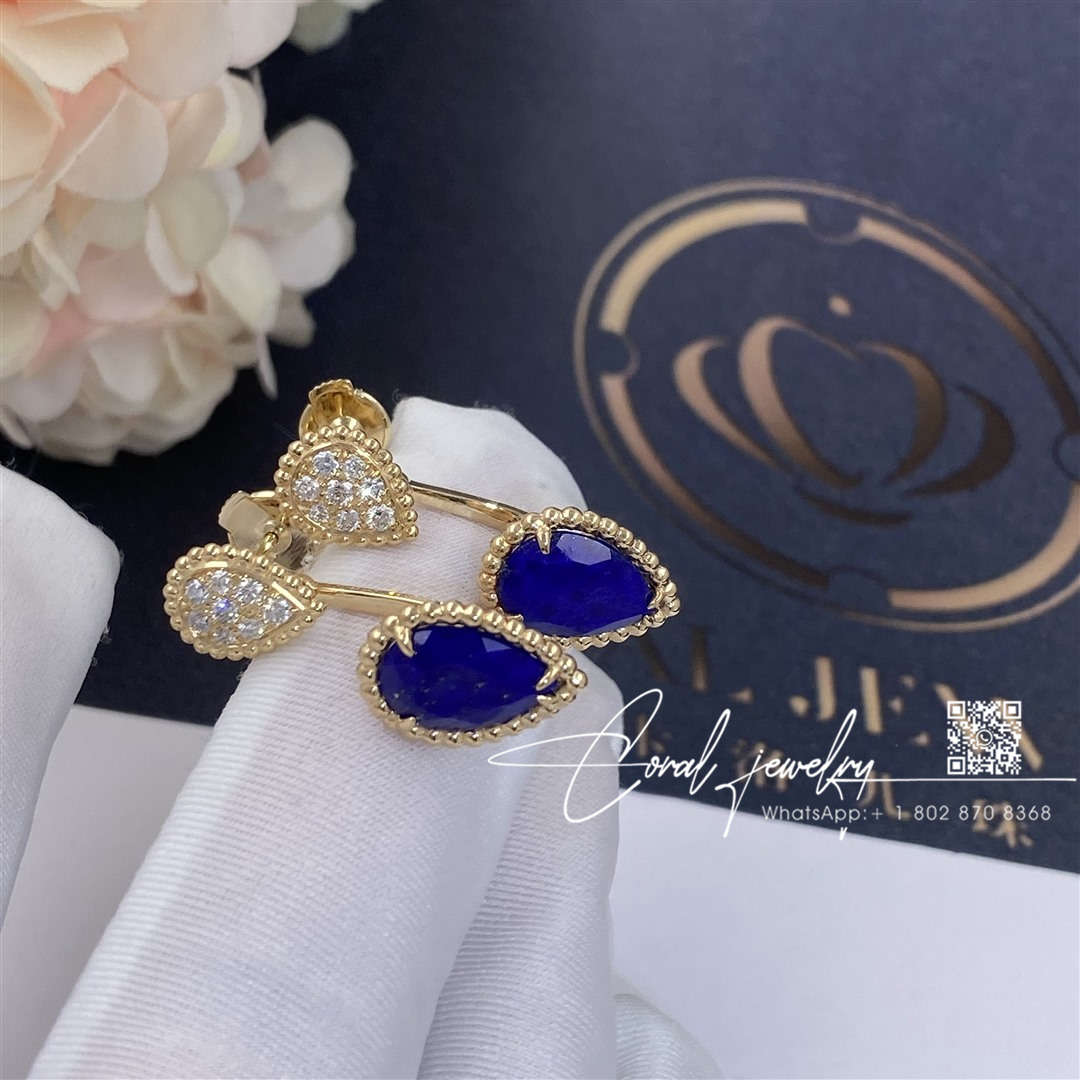 Boucheron serpent bohème earring yellow gold diamond lapis lazuli jco01427 (4)