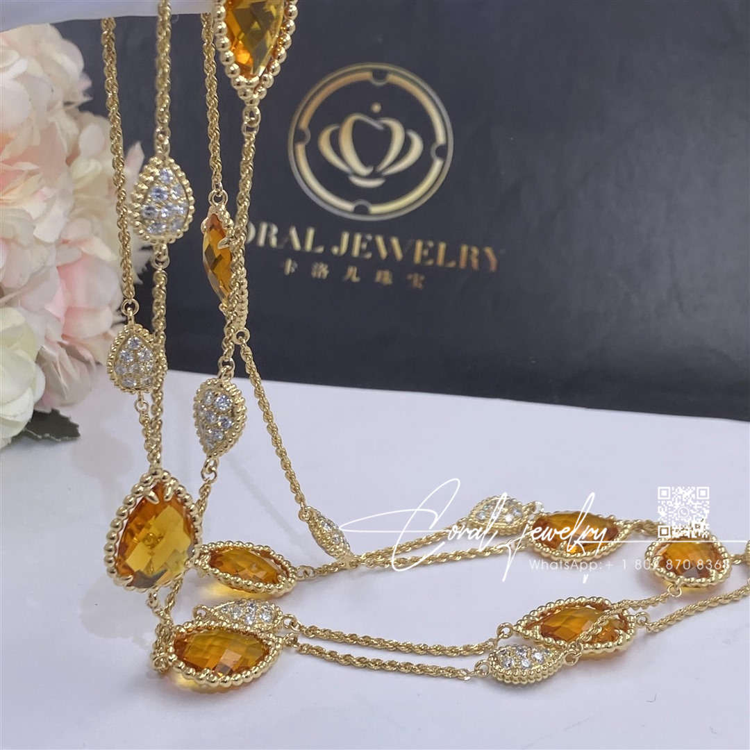 Boucheron serpent bohème long necklace, 16 motifs citrine diamond necklace jcl01018 (2)