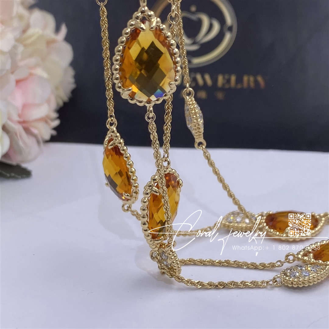 Boucheron serpent bohème long necklace, 16 motifs citrine diamond necklace jcl01018 (3)