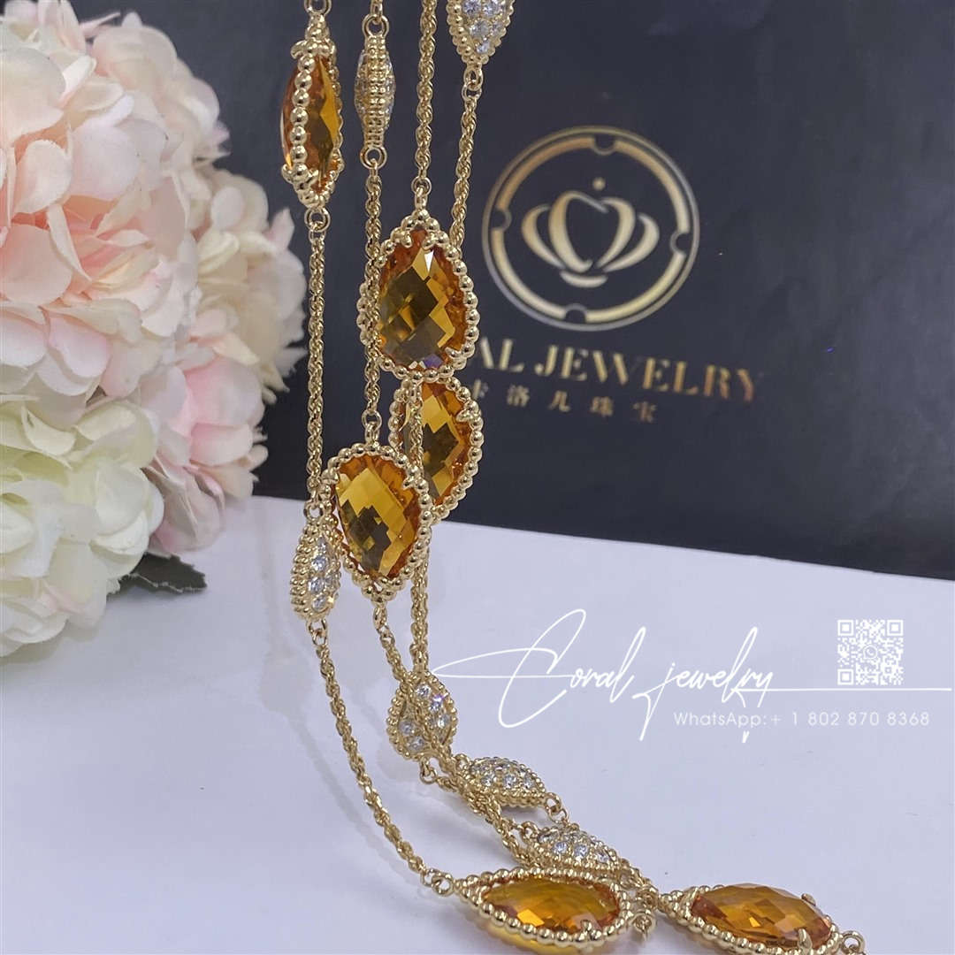 Boucheron serpent bohème long necklace, 16 motifs citrine diamond necklace jcl01018 (7)