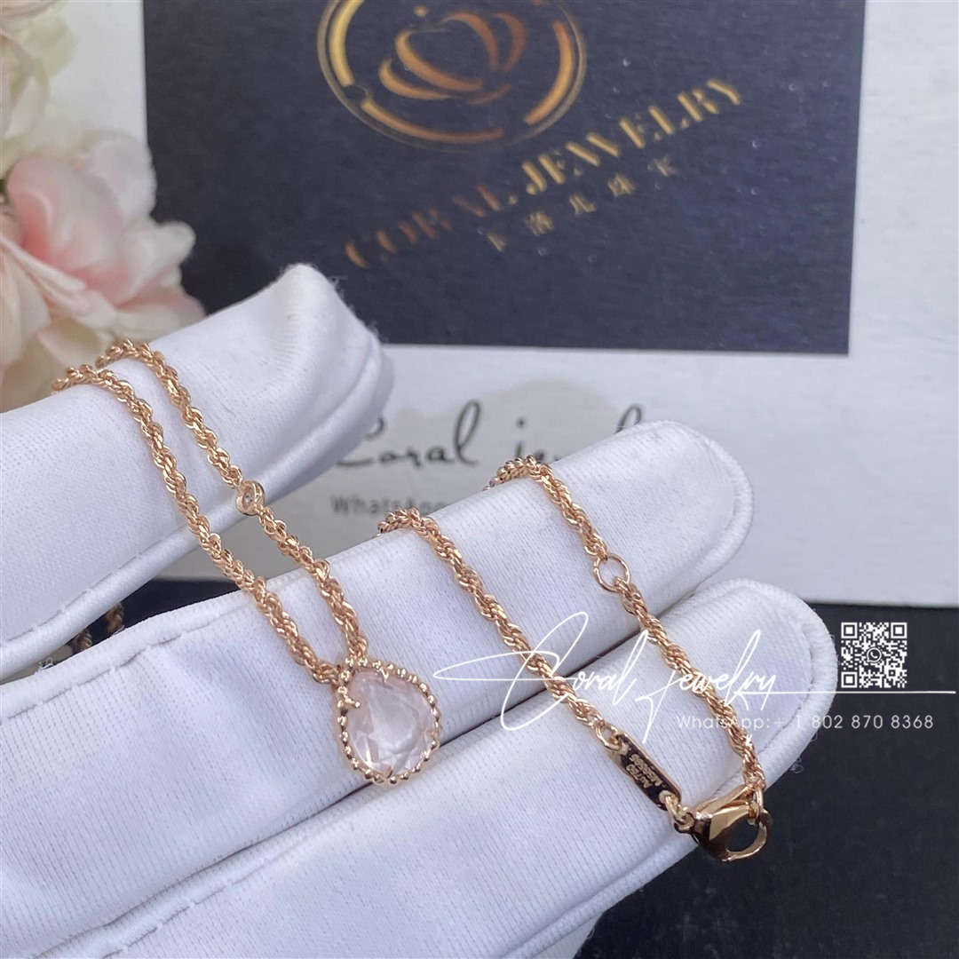 Boucheron serpent bohème pendant rose gold diamond rose quartz xs motif jpn00677 (3)