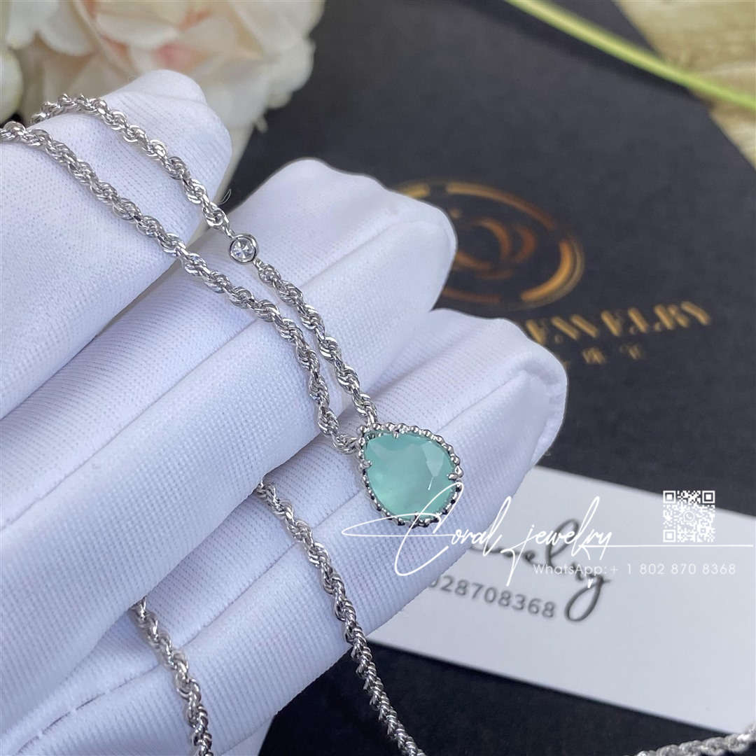 Boucheron serpent bohème pendant white gold aquaprase xs motif jpn00654 (2)