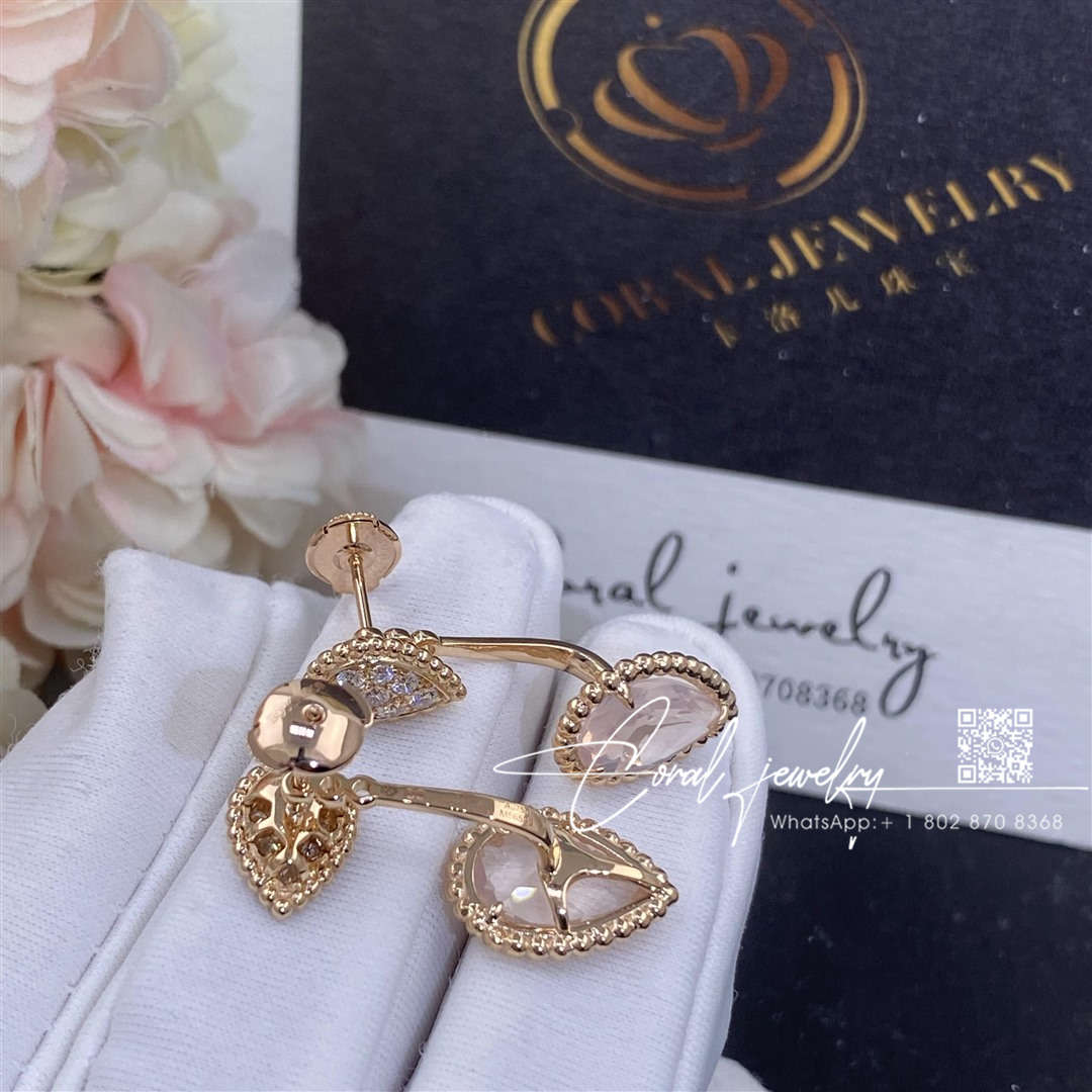 Boucheron serpent bohème rose quartz earring, s and xs motifs jco01567 (5)