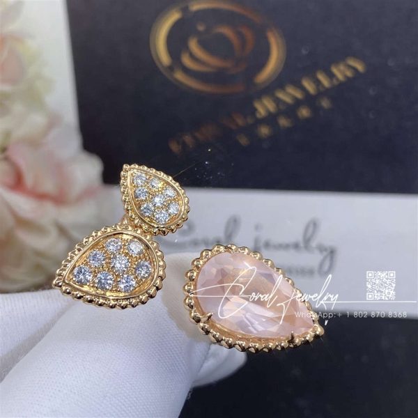 Boucheron serpent bohème rose quartz ring 3 motif jrg03217 (3)