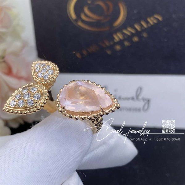 Boucheron serpent bohème rose quartz ring 3 motif jrg03217 (4)