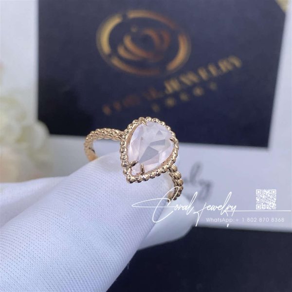 Boucheron serpent bohème rose quartz ring s motif jrg03184 (7)