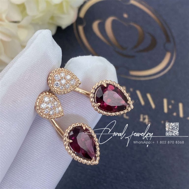 Boucheron serpent bohème stud earring s and xs motifs rhodolite jco01430 (2)