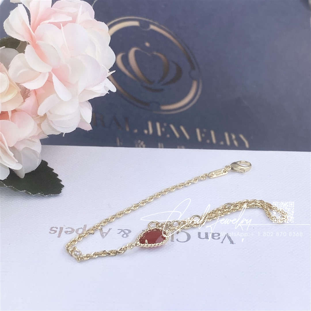 Boucheron serpent boheme yellow gold diamond carnelian bracelet jbt00810 (4)