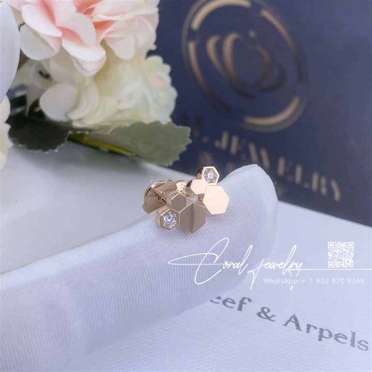 Chaumet bee my love earrings rose gold, diamonds 083985 (1)