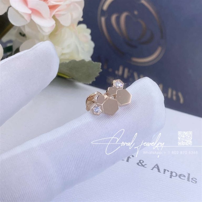 Chaumet bee my love earrings rose gold, diamonds 083985 (2)