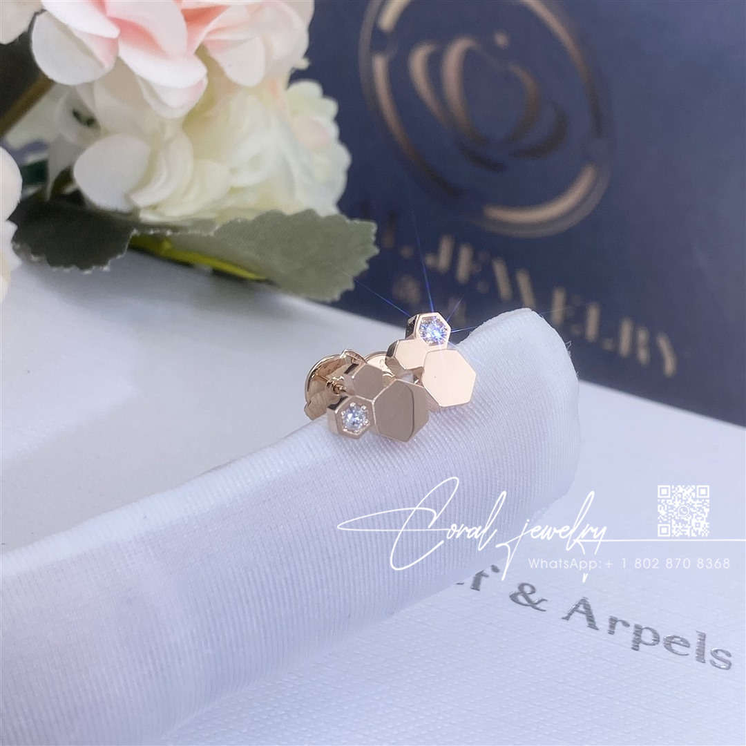 Chaumet bee my love earrings rose gold, diamonds 083985 (3)