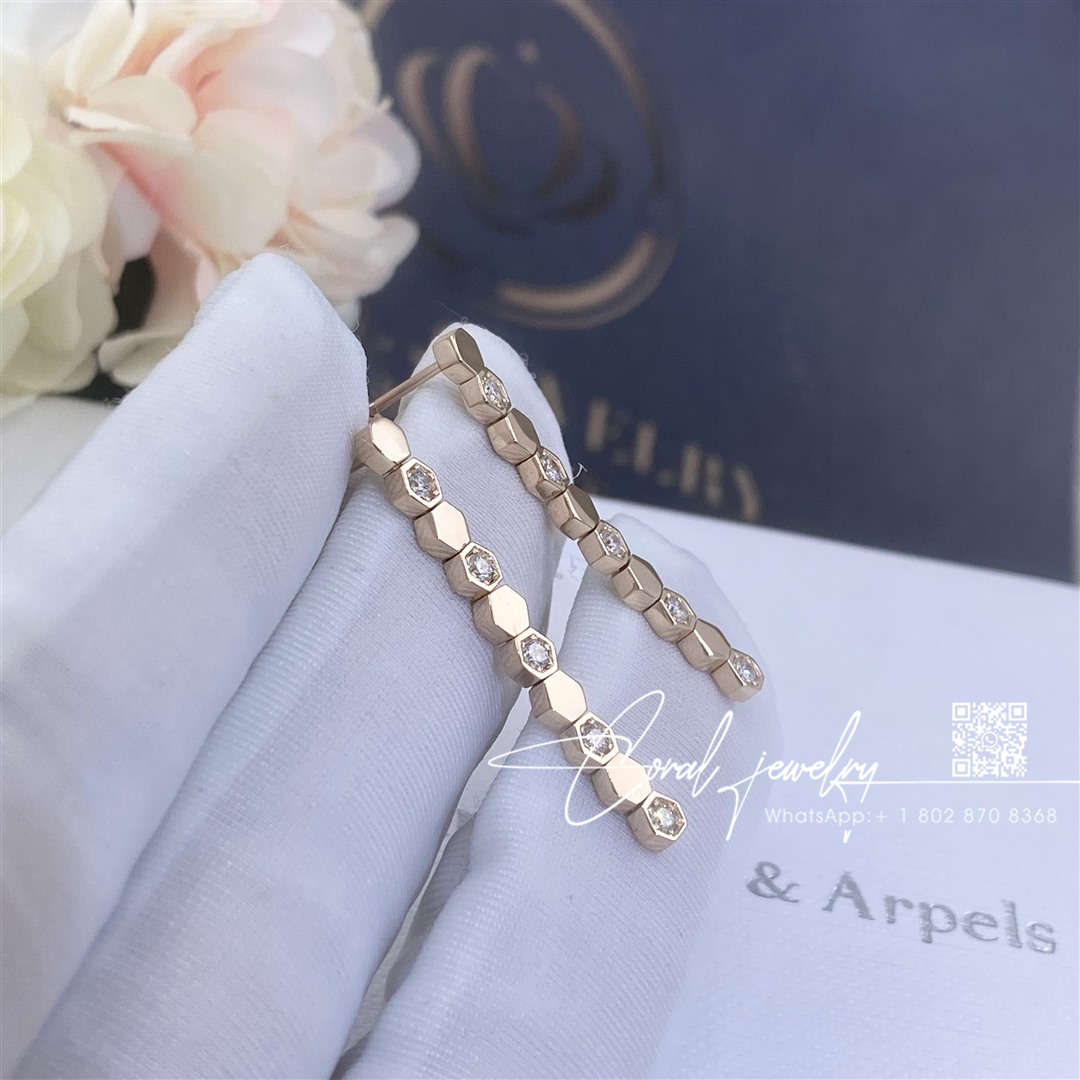 Chaumet bee my love earrings rose gold, diamonds 083993 (2)