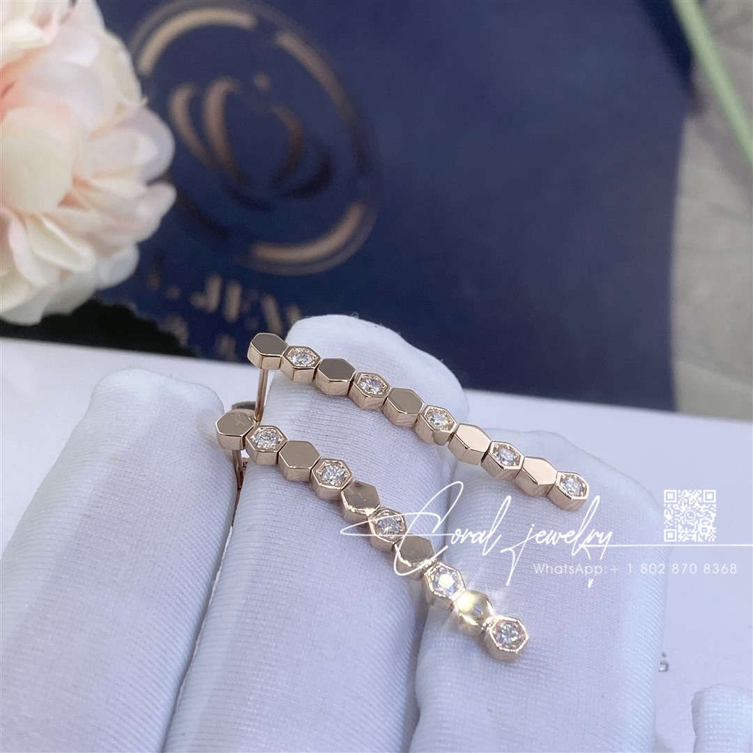 Chaumet bee my love earrings rose gold, diamonds 083993 (3)