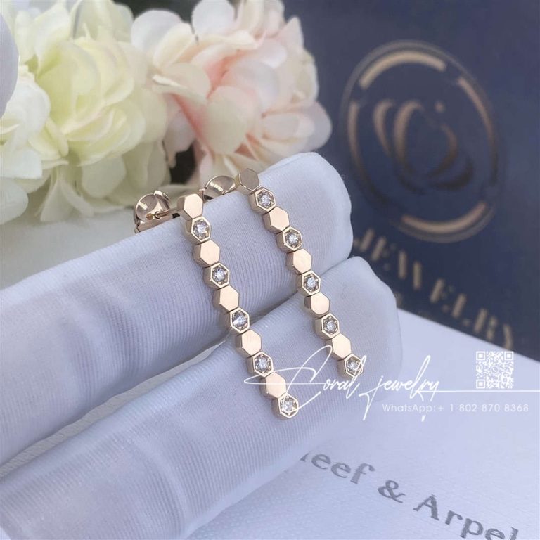 Chaumet bee my love earrings rose gold, diamonds 083993 (5)