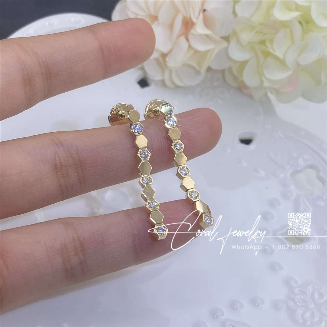 Chaumet bee my love earrings yellow gold, diamonds (6)