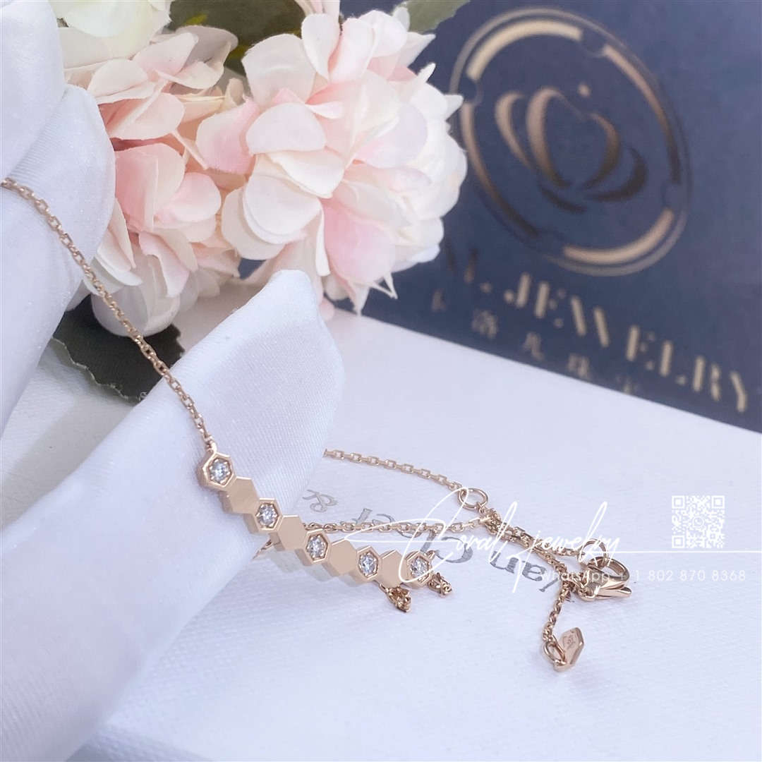 Chaumet bee my love pendant rose gold, diamonds 083983 (4)