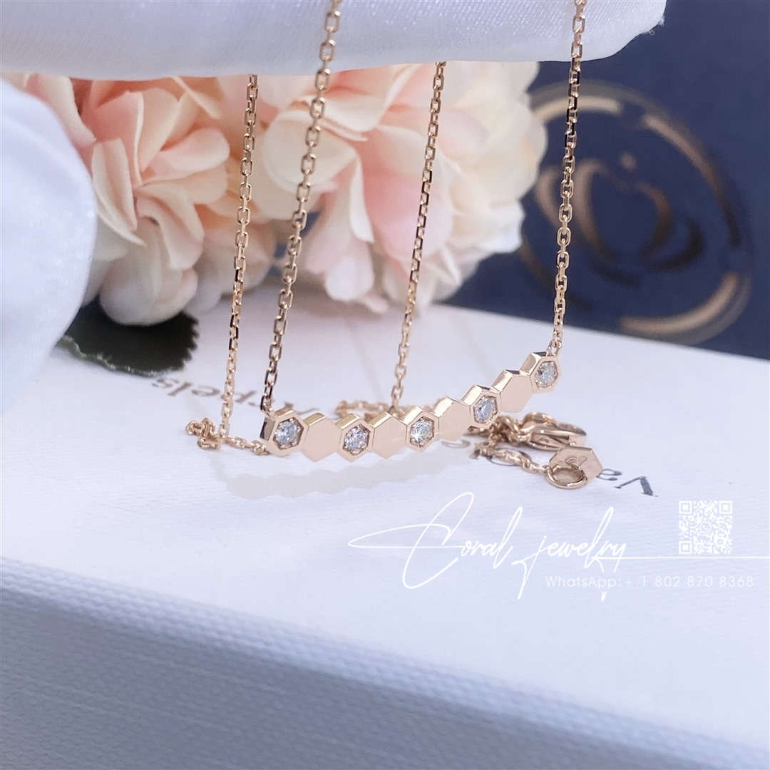 Chaumet bee my love pendant rose gold, diamonds 083983 (5)