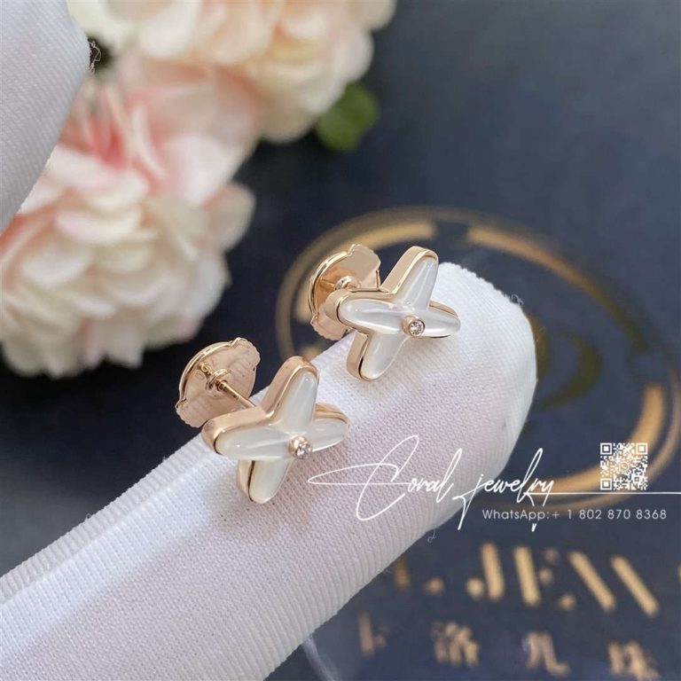 Chaumet jeux de liens earring rose gold, mother of pearl, diamond 083469 (1)