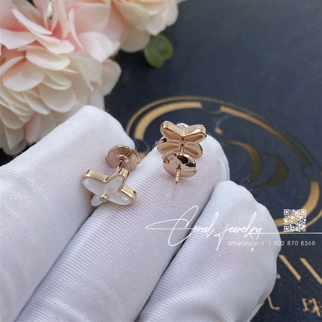 Chaumet jeux de liens earring rose gold, mother of pearl, diamond 083469 (2)