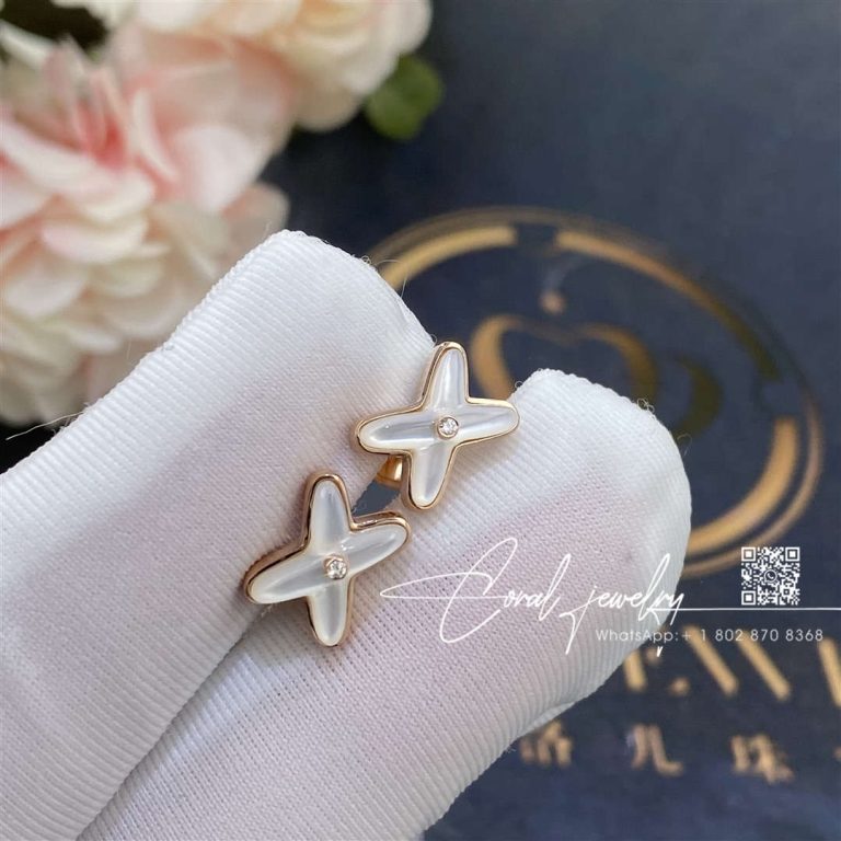 Chaumet jeux de liens earring rose gold, mother of pearl, diamond 083469 (3)