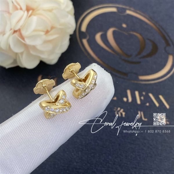 Chaumet jeux de liens earring yellow gold, diamonds 080047 (1)