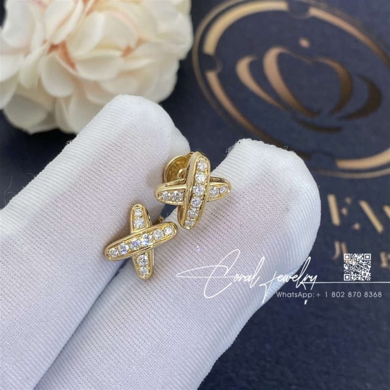 Chaumet jeux de liens earring yellow gold, diamonds 080047 (2)