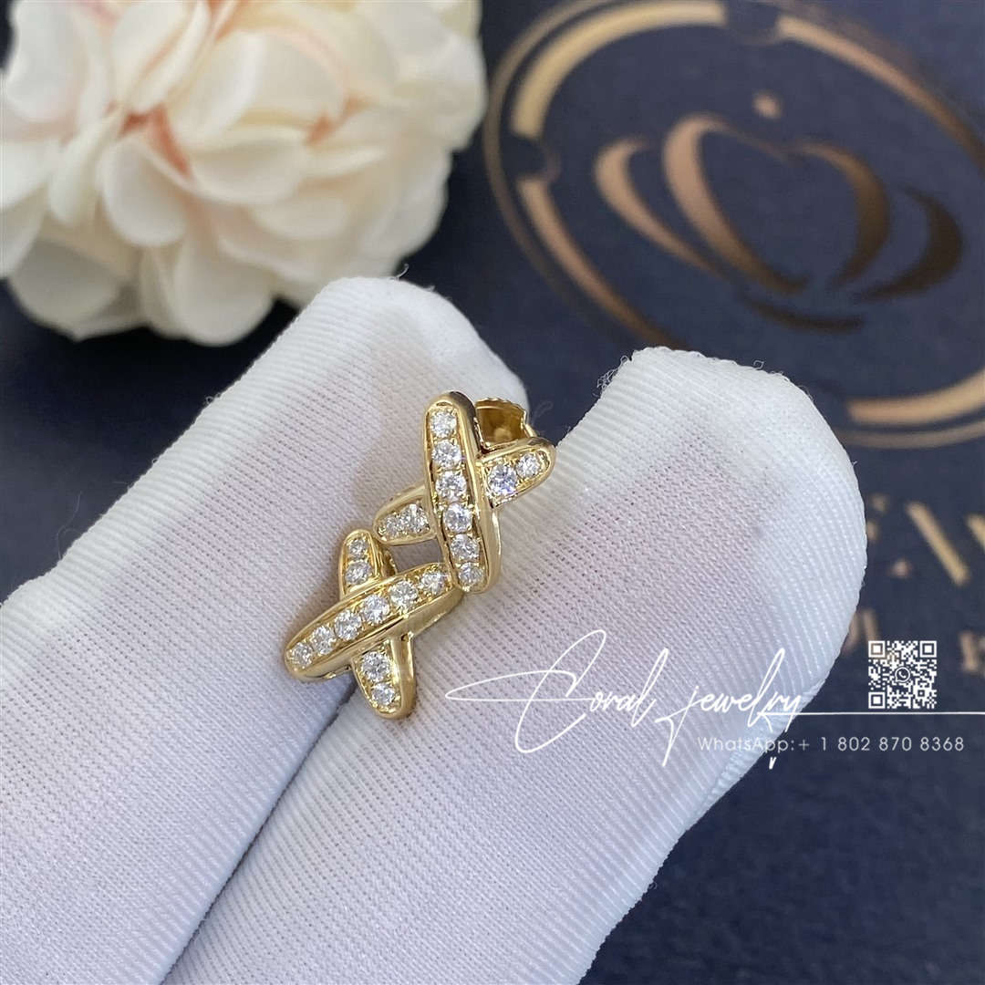 Chaumet jeux de liens earring yellow gold, diamonds 080047 (3)