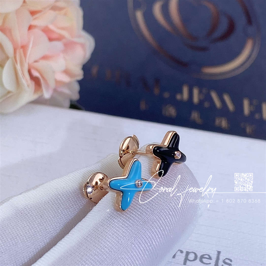 Chaumet jeux de liens onyx earring rose gold, onyx, diamond 085124 (11)