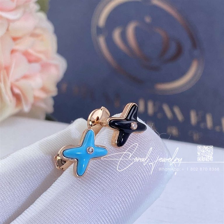 Chaumet jeux de liens onyx earring rose gold, onyx, diamond 085124 (8)