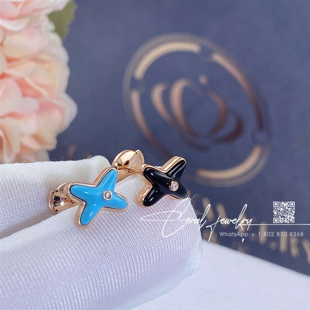 Chaumet jeux de liens onyx earring rose gold, onyx, diamond 085124 (9)