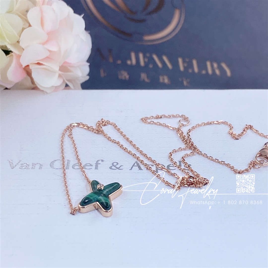 Chaumet jeux de liens pendant rose gold, malachite, diamond 083969 (2)