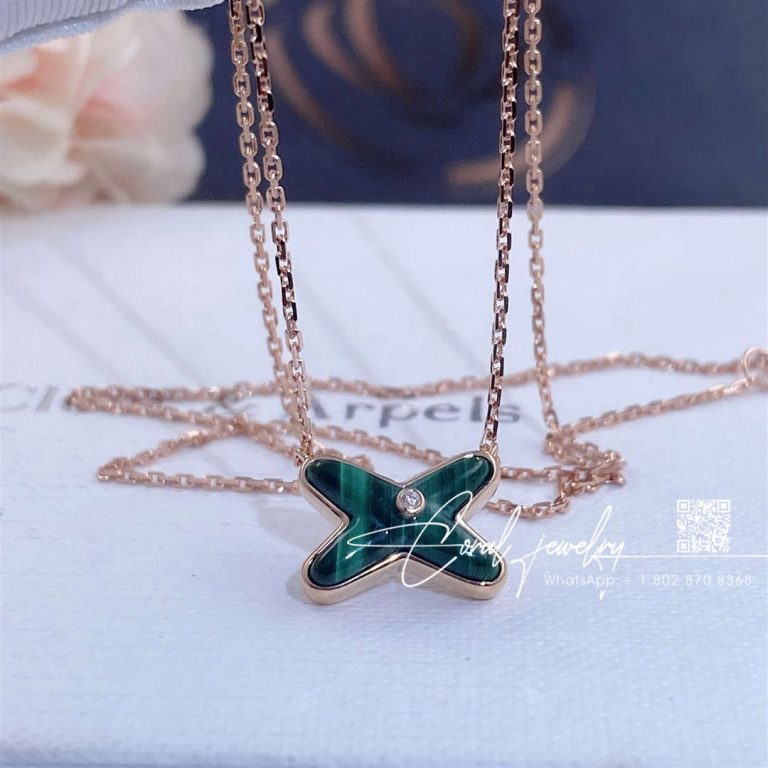 Chaumet jeux de liens pendant rose gold, malachite, diamond 083969 (5)