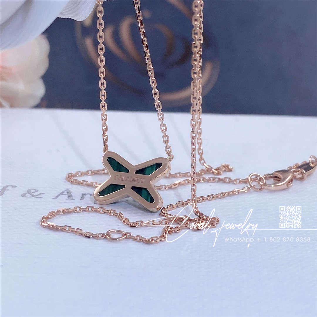 Chaumet jeux de liens pendant rose gold, malachite, diamond 083969 (6)
