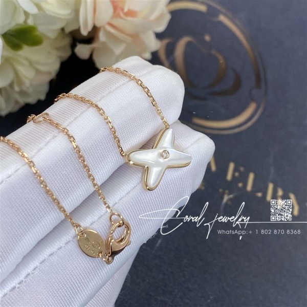 Chaumet jeux de liens pendant rose gold, mother of pearl, diamond 082930 (2)