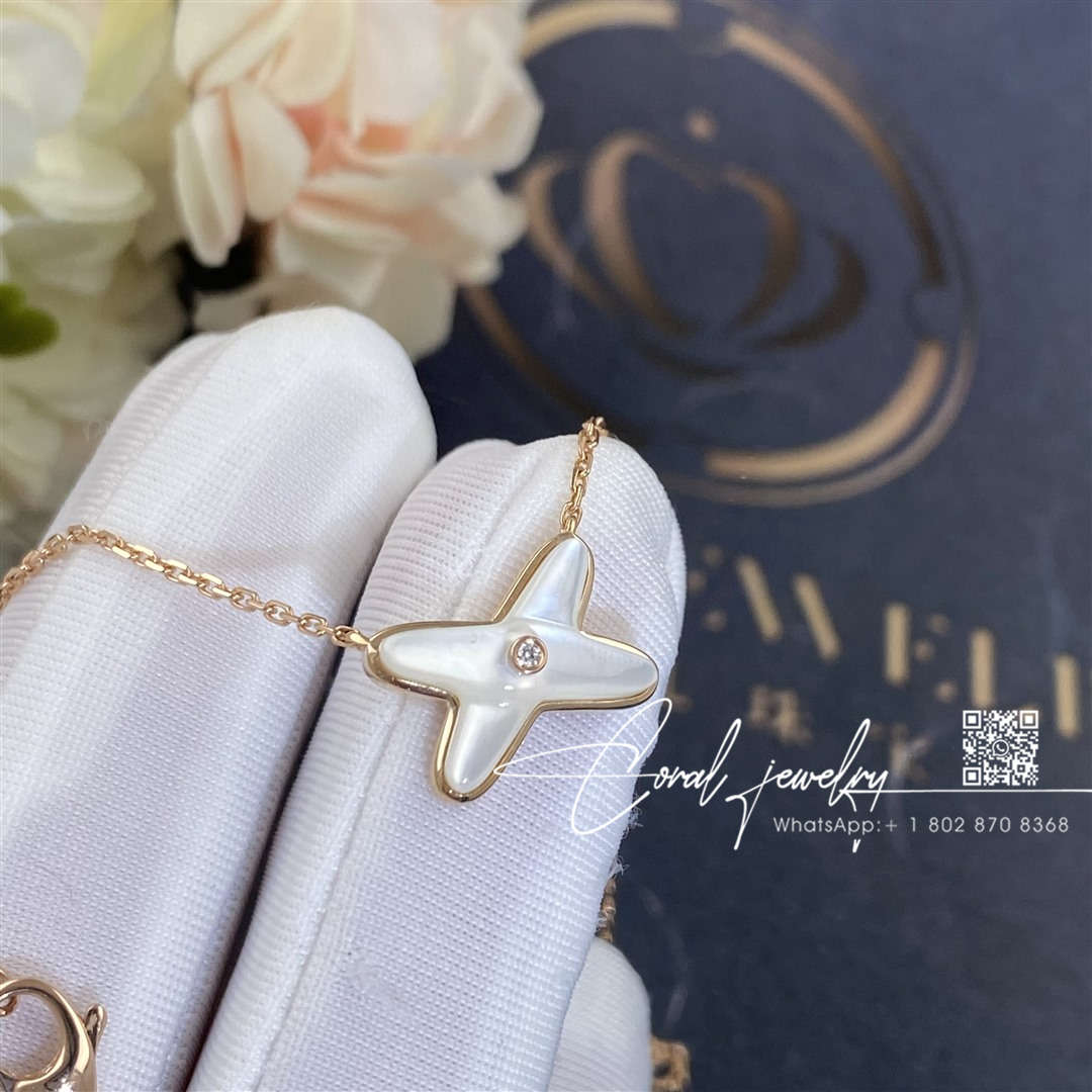 Chaumet jeux de liens pendant rose gold, mother of pearl, diamond 082930 (3)