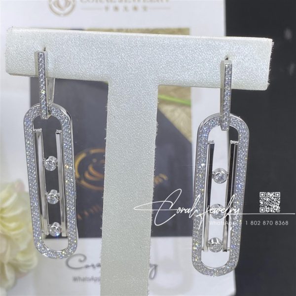 Messika Move 10th Anniversary Xl White Gold Diamond Earrings 06823 Wg (13)