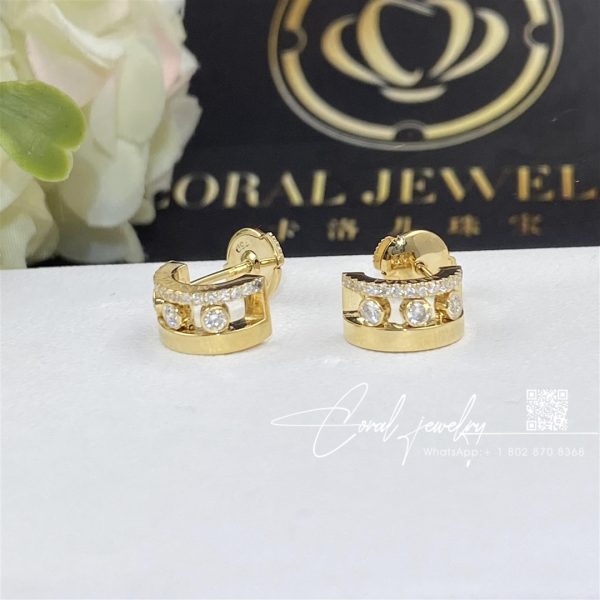 Messika Move Romane Mini Hoops Yellow Gold Diamond Earrings 07178 Yg (4)