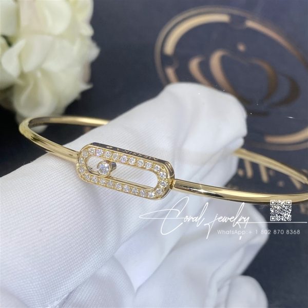 Messika Move Uno Pavé Flex Bangle Mm Yellow Gold Diamond Bracelet 12057 Yg (5)