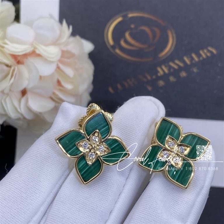 Roberto Coin Venetian Princess Earrings With Diamonds And Malachite (2)