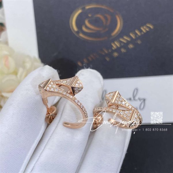 Marli Cleo Open Hoop Earrings In Rose Gold With Diamonds, Cleo E85 (3)