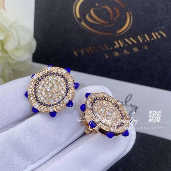 Marli Tip Top Diamond Statement Stud Earrings In Rose Gold Lapis Lazuli Tipt E7 (2)