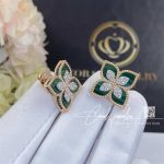 Roberto Coin Princess Flower Earrings With Diamonds And Malachite (5)