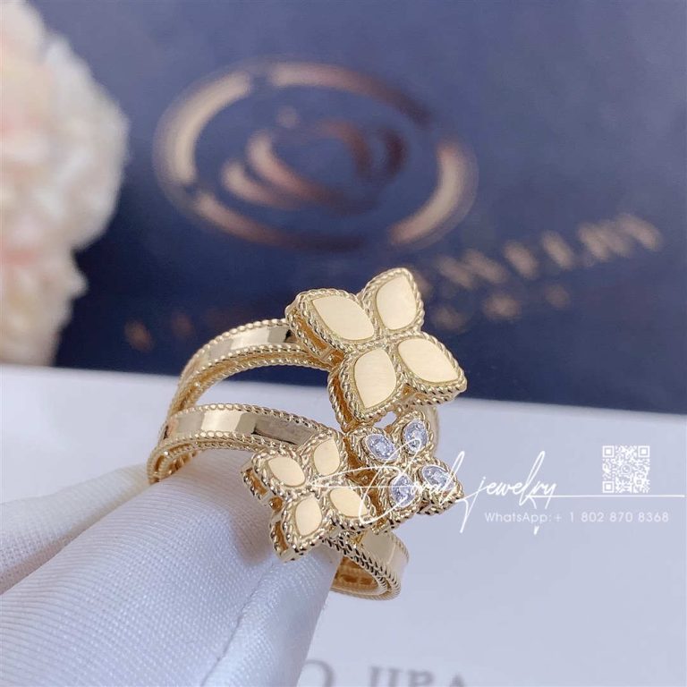 Roberto Coin Princess Flower Yellow And White Gold Ring With Diamonds (1)