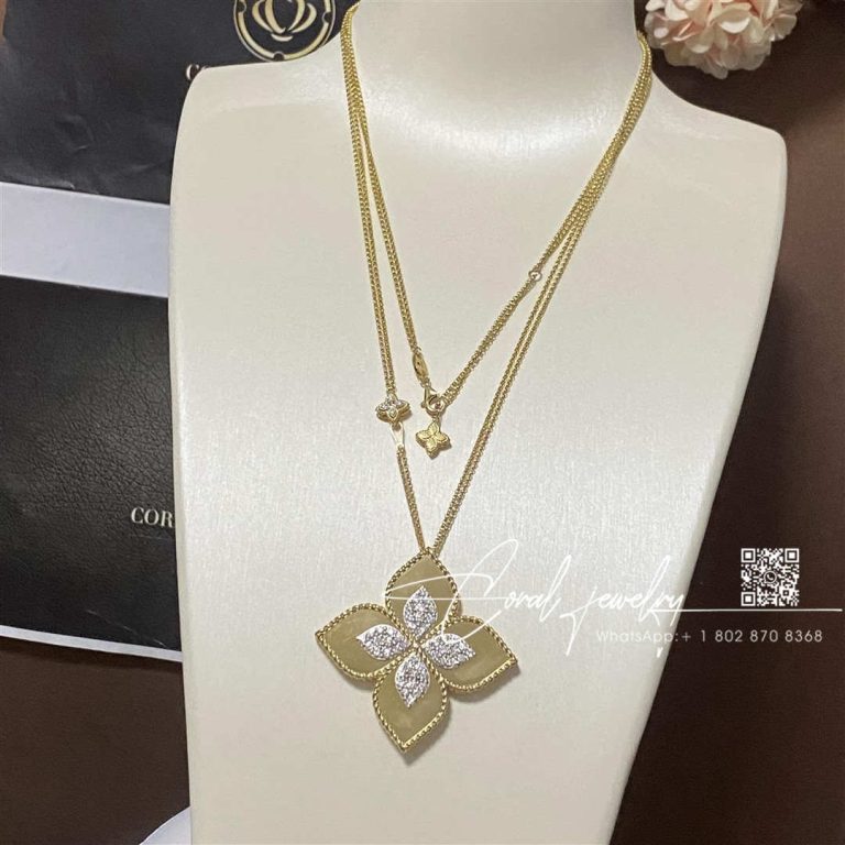 Roberto Coin Yellow Gold Diamond Princess Flower Necklace – 3 (1)