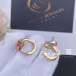 Cleo Diamond Huggie Earrings In Rose Gold Pink Coral Cleo E20 (4)