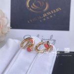 Cleo Diamond Huggie Earrings In Rose Gold Pink Coral Cleo E20 (6)