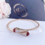 Marli Cleo Diamond Midi Slip On Bracelet In Rose Gold Carnelian Cleo B47 (2)