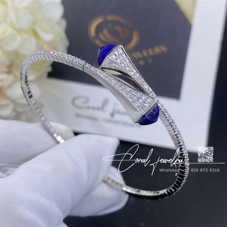 Marli Cleo Diamond Midi Slip On Bracelet In White Gold Lapis Lazuli Cleo B47 (3)