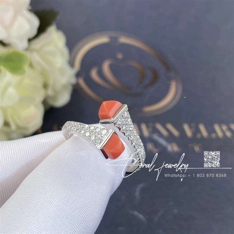 Marli Cleo Diamond Slim Ring In White Gold Red Agate Cleo R1 (1)